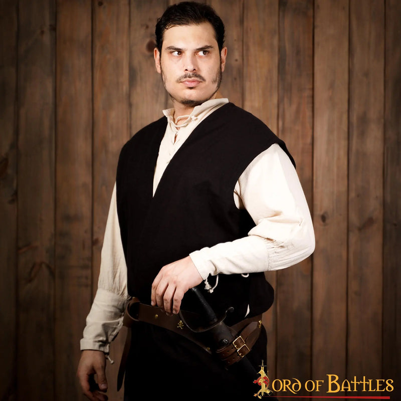 Pirate belt with sword holder, 157 cm, brown