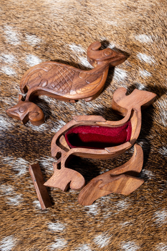 Sieradendoosje Keltisch zeepaard, hout