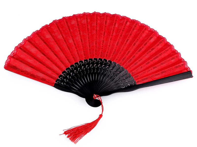 Red hand fan