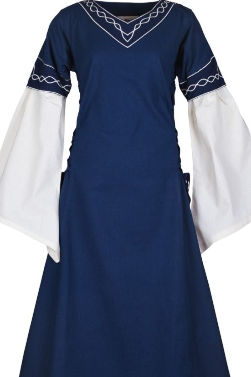 Gothique robe Fiona, bleu-naturel 