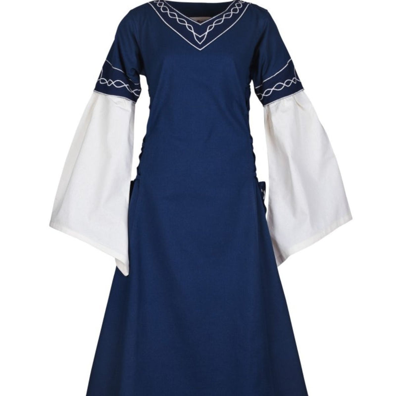 Gothique robe Fiona, bleu-naturel 