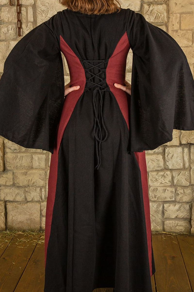 Medieval Dress Jasene, Black/Bordeaux