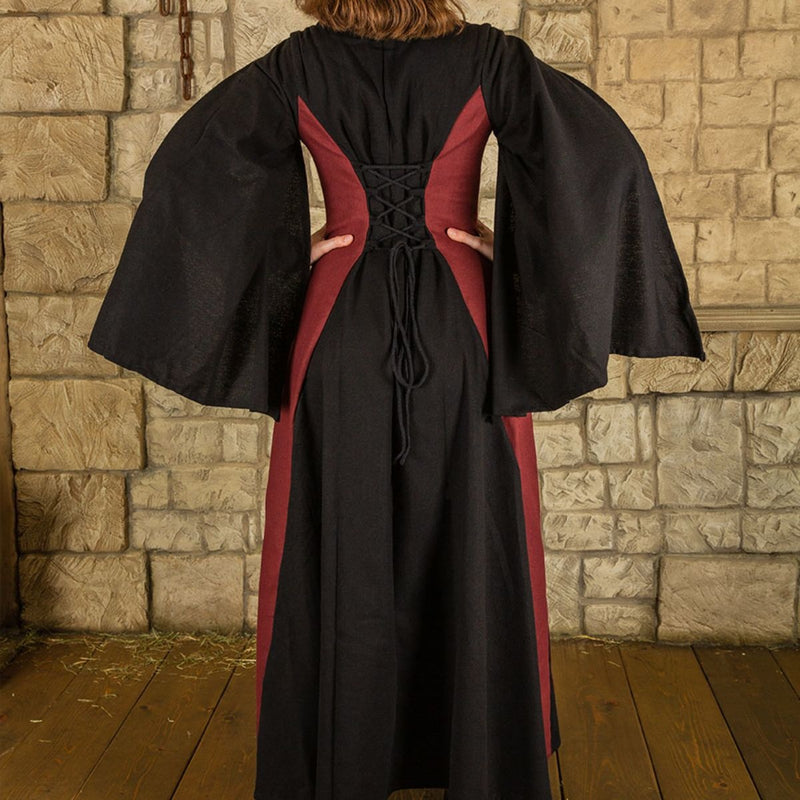 Medieval Dress Jasene, Black/Bordeaux