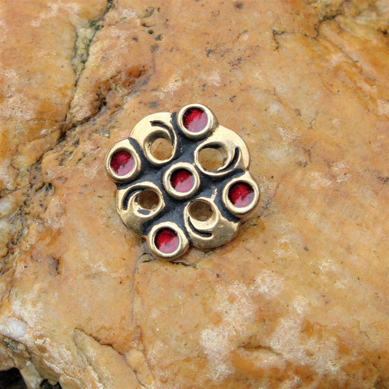 Cloisonné merovingio broche, bronce 