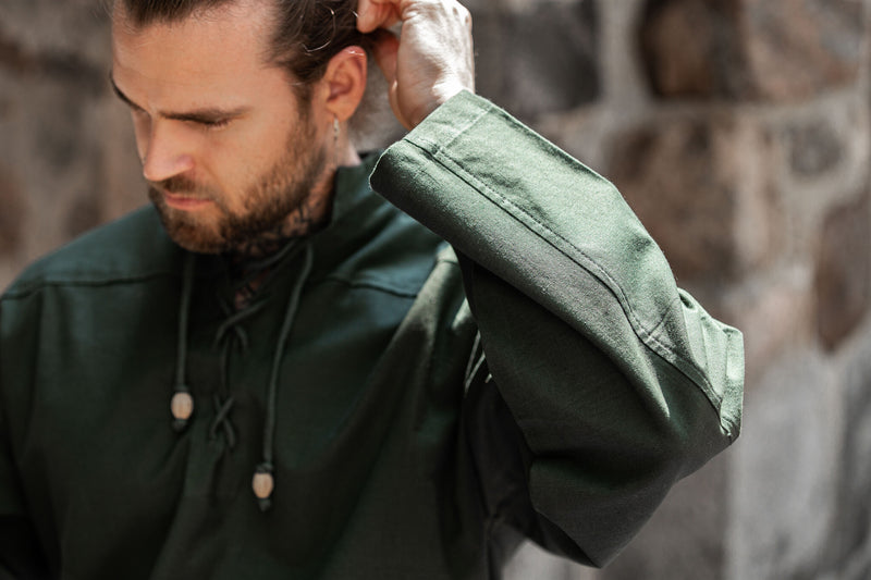 Handgeweven overhemd, groen