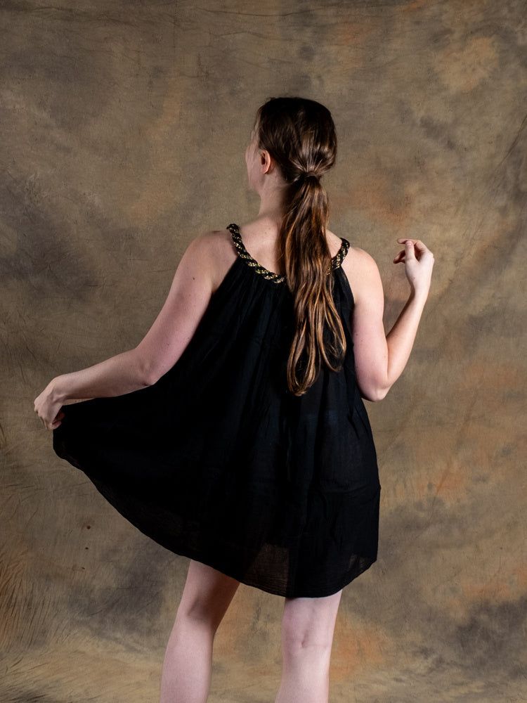 Godinnen Jurk Artemis, kort, zwart