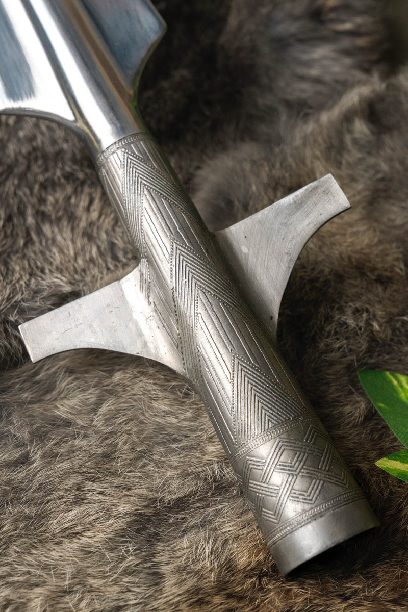 Viking Thrusting Spearhead, ornate socket, semi-sharp