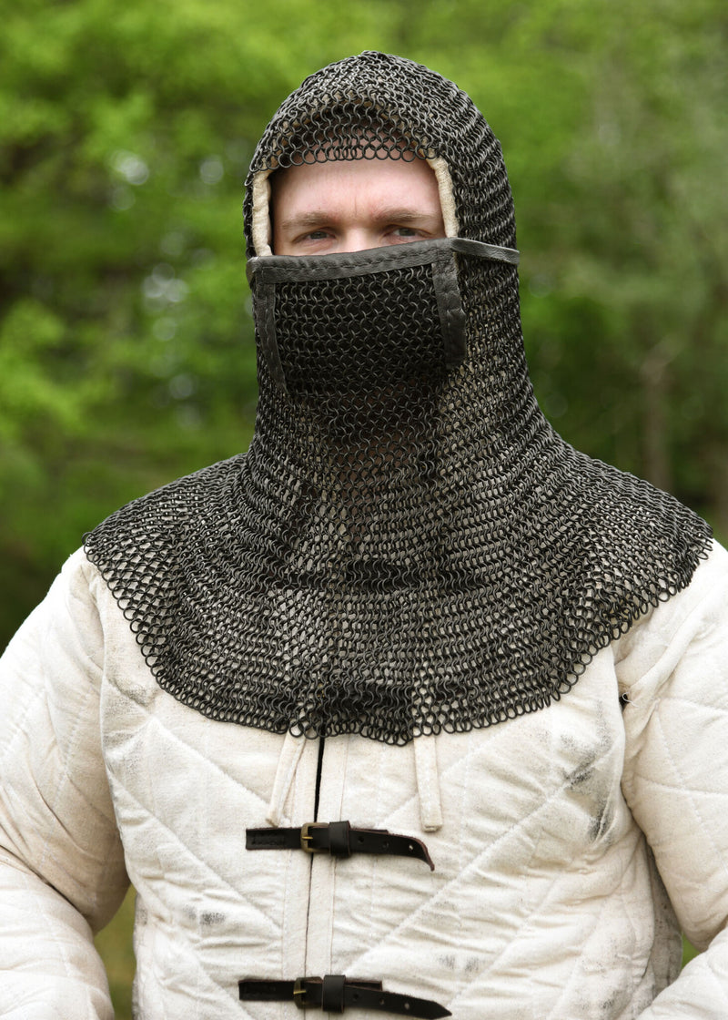 Maliën coif met vierkanten ventail, gebronsd, 8 mm