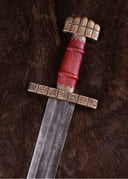 Espada vikinga Haithabu del siglo IX, acero de Damasco, semi-afilado 