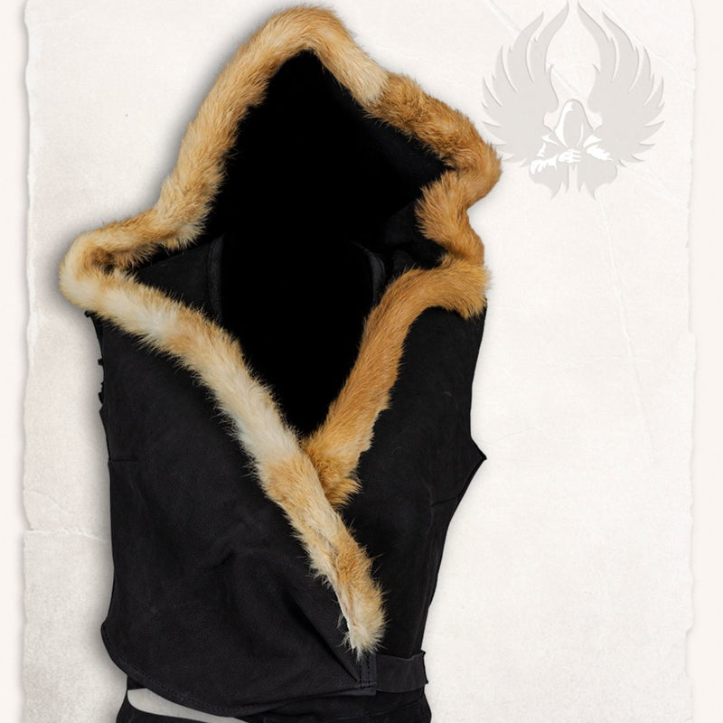 Læder top jetta, sort