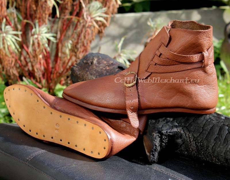 Scandinave bottines, 1300-1400, brun 