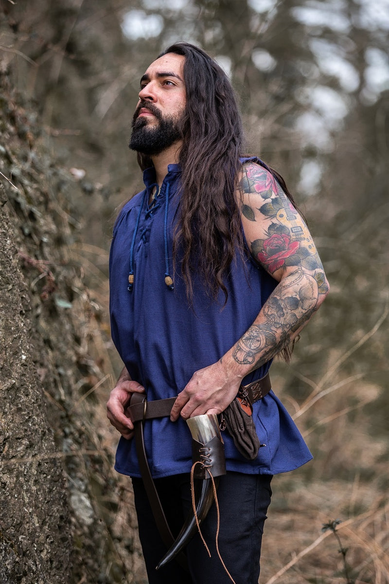 Chemise médiévale Louis, bleu 