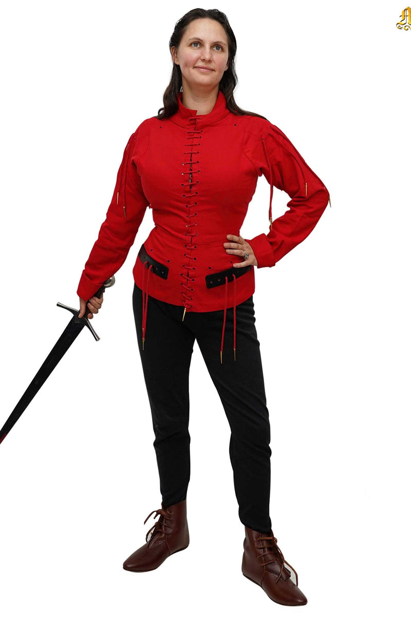 15e eeuwse arming doublet, rood
