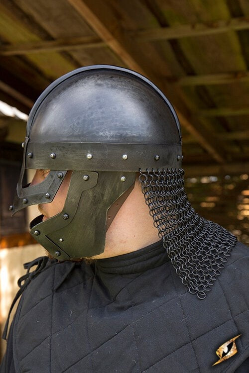 Wikinger LARP Helm Egil, brüniert, 1-1,2 mm 