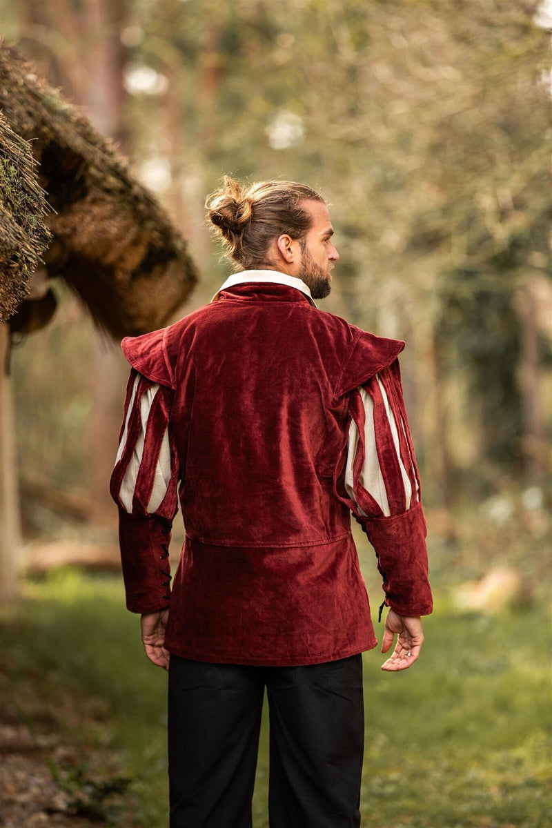 Doublet met open mouwen, rood