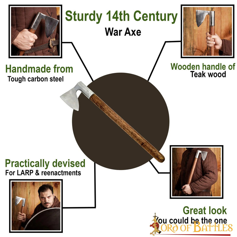 hache de guerre du XIIIe siècle, Bible de Maciejowski, semi-affûté 