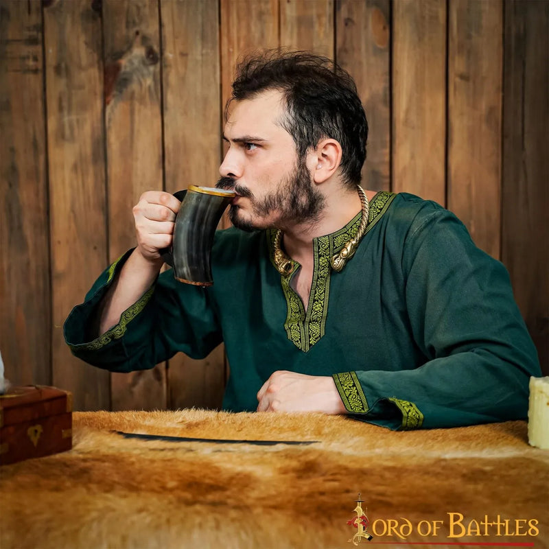 Luxe Viking mok met messing rand