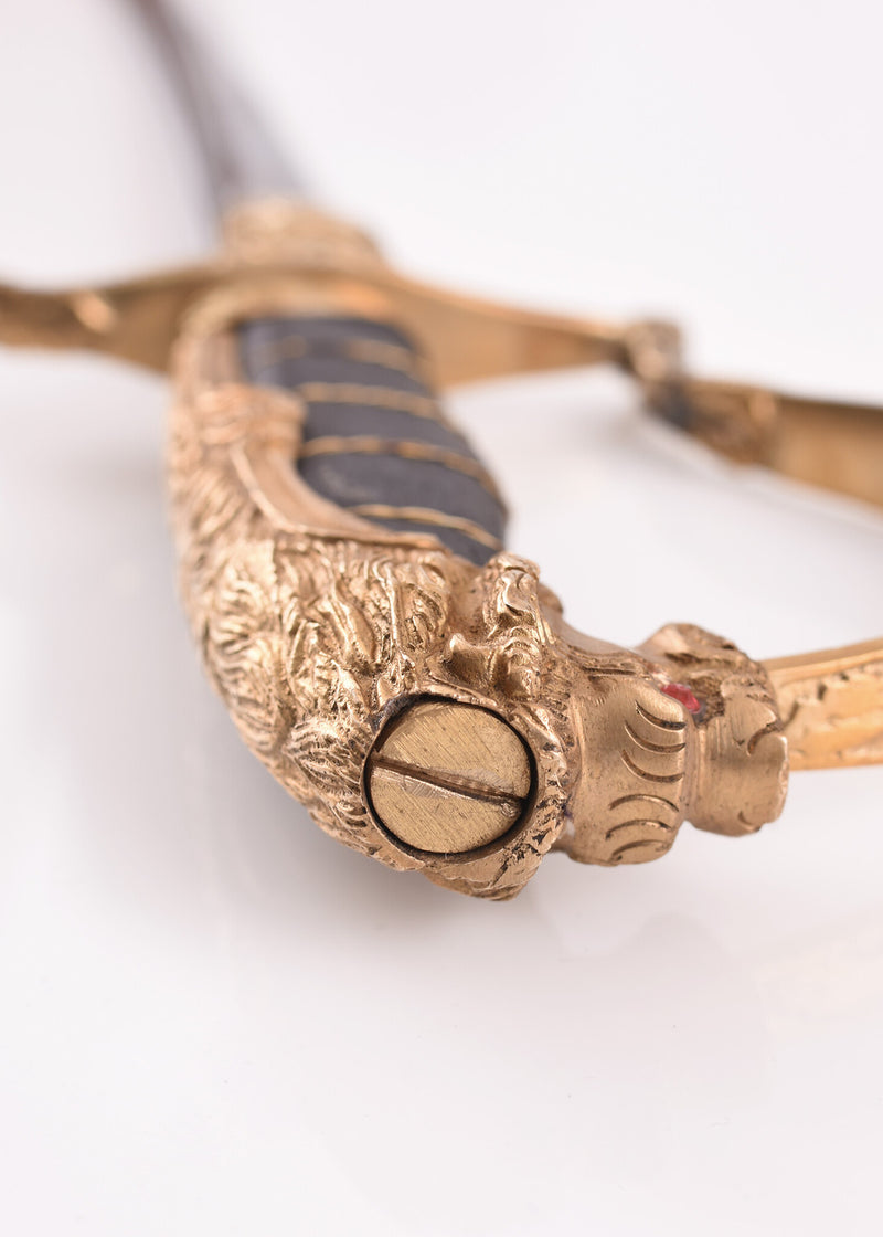 Duitse officierssabel leeuwenkop, semi-scherp