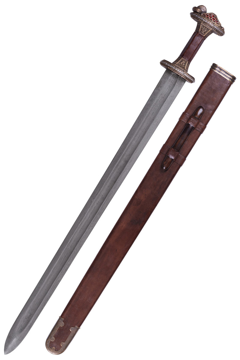 Vendel sword Uppsala 7th-8th century, brass hilt, damast, semi-sharp