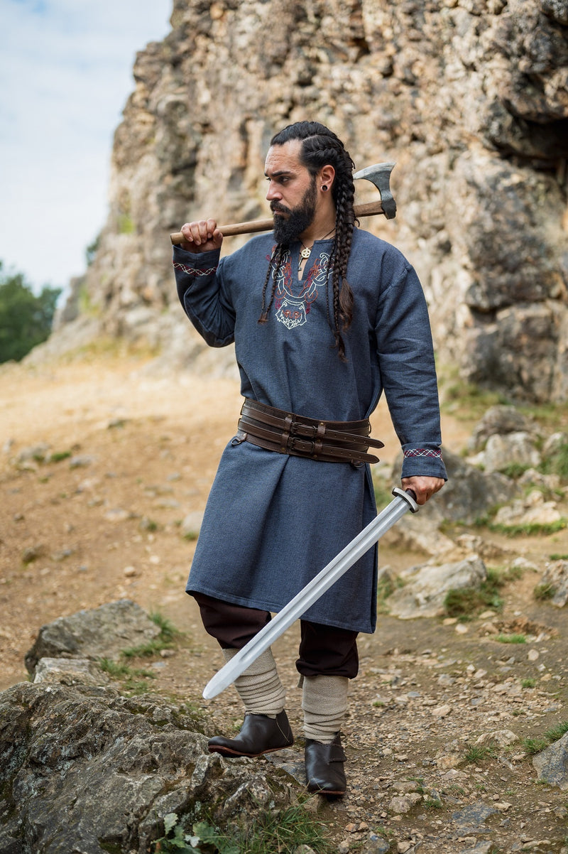 Viking tuniek wolf Fenrir, blauw