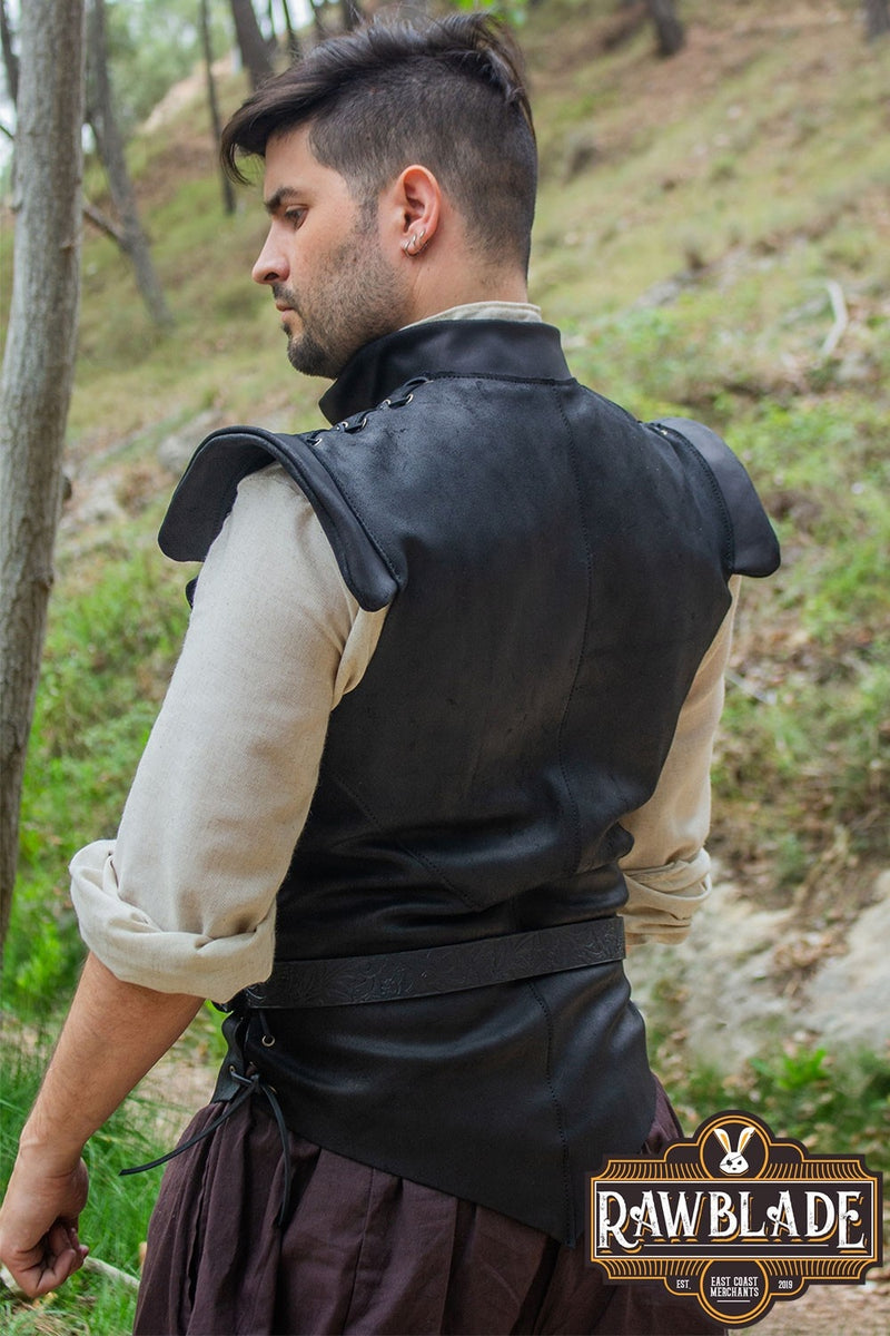 Diego Gilet en Cuir - Noir 