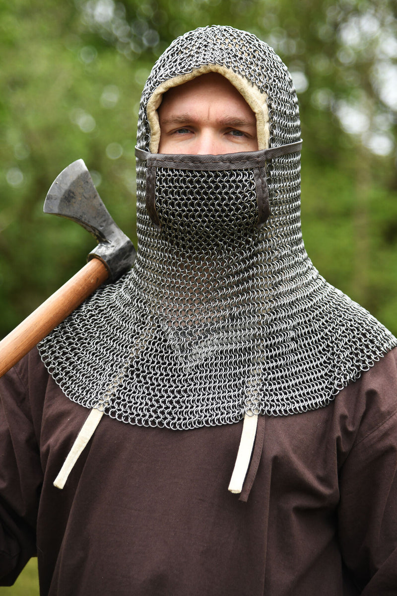 Coif de malla con ventail cuadrado, sin tratar, 8 mm 
