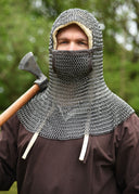 Coif di maglia con ventaglio quadrato, non trattato, 8 mm 