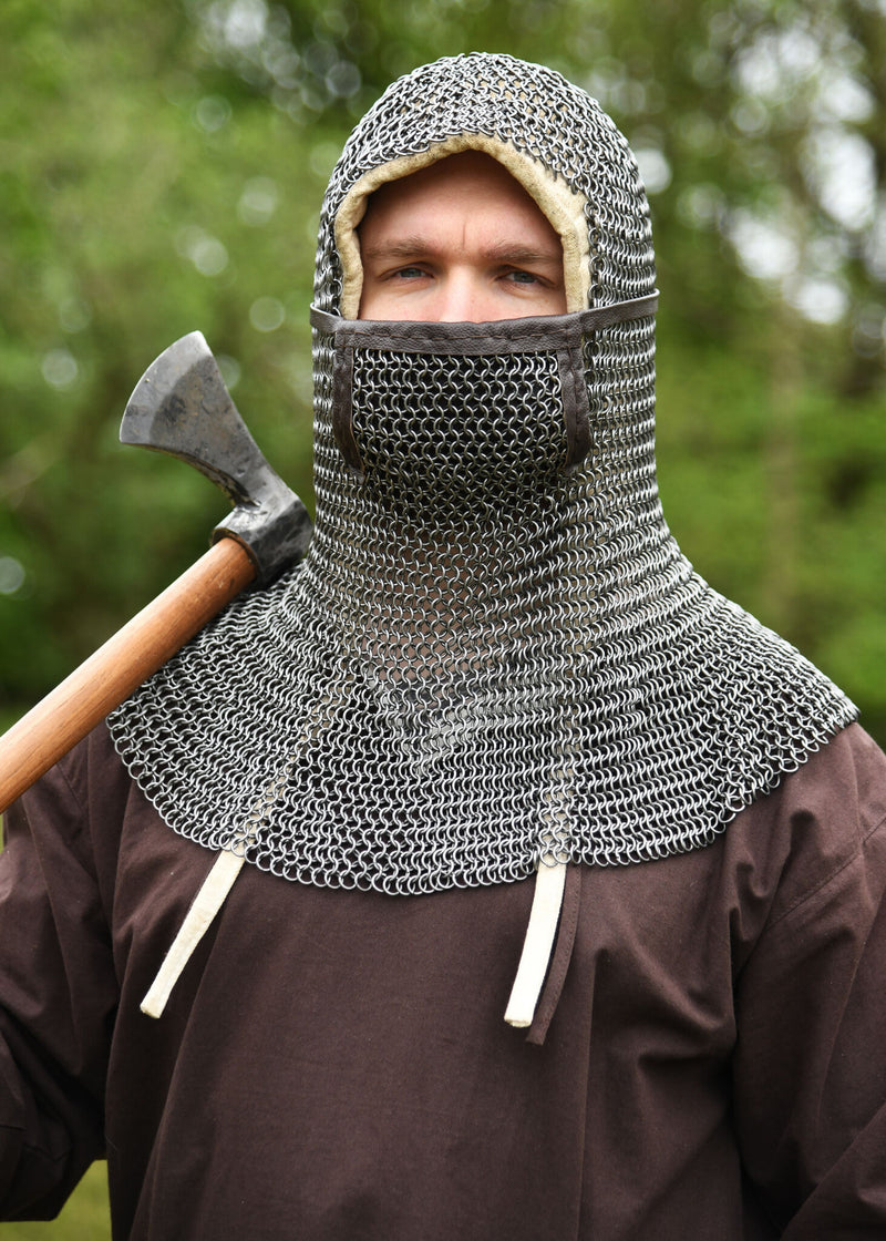 Coif di maglia con ventaglio quadrato, non trattato, 8 mm 
