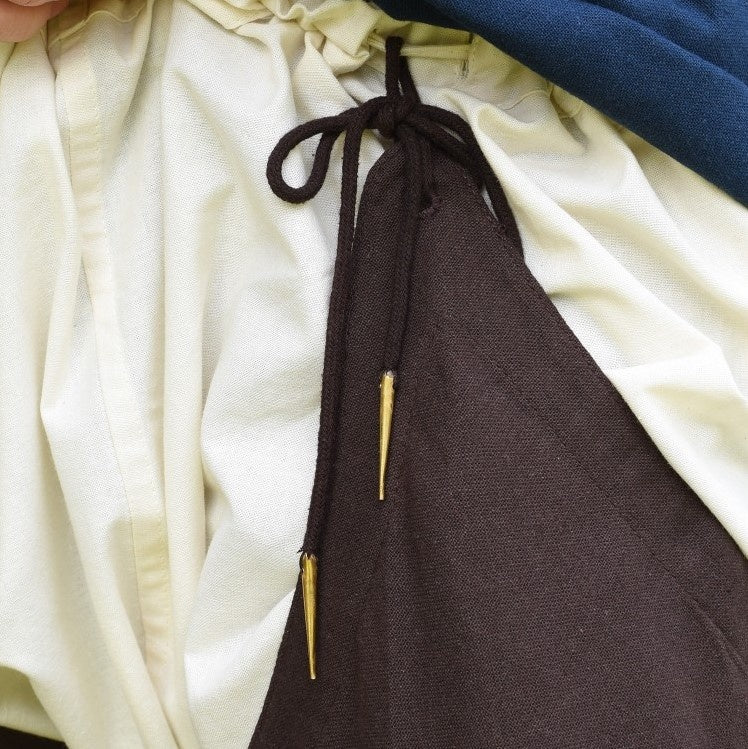 Middelalderlige benklæder med snørebånd, brun 