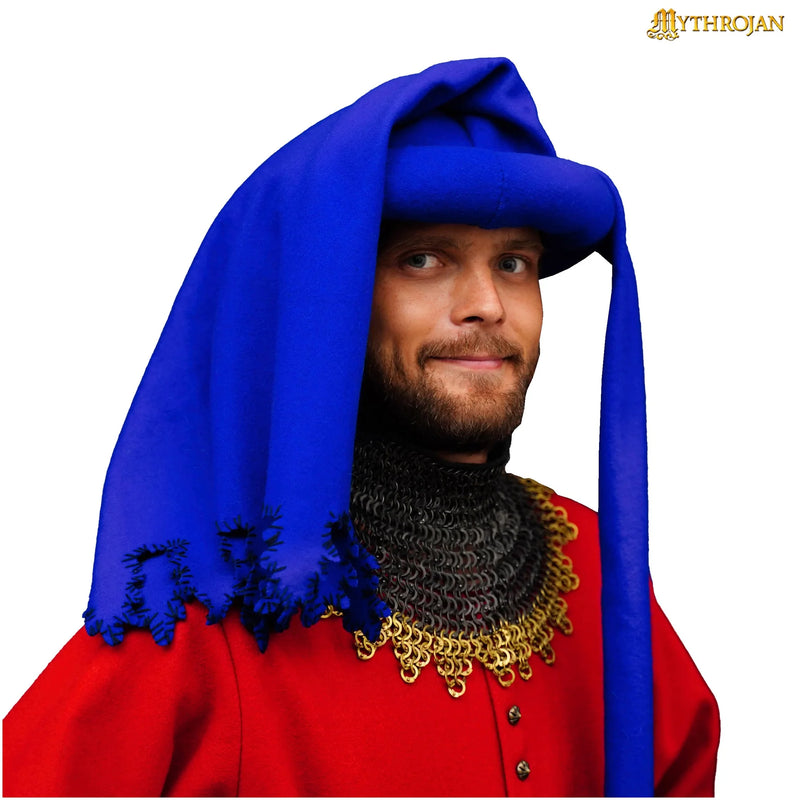 Kapuzenhaube Jan van Eyck, Wolle, blau 