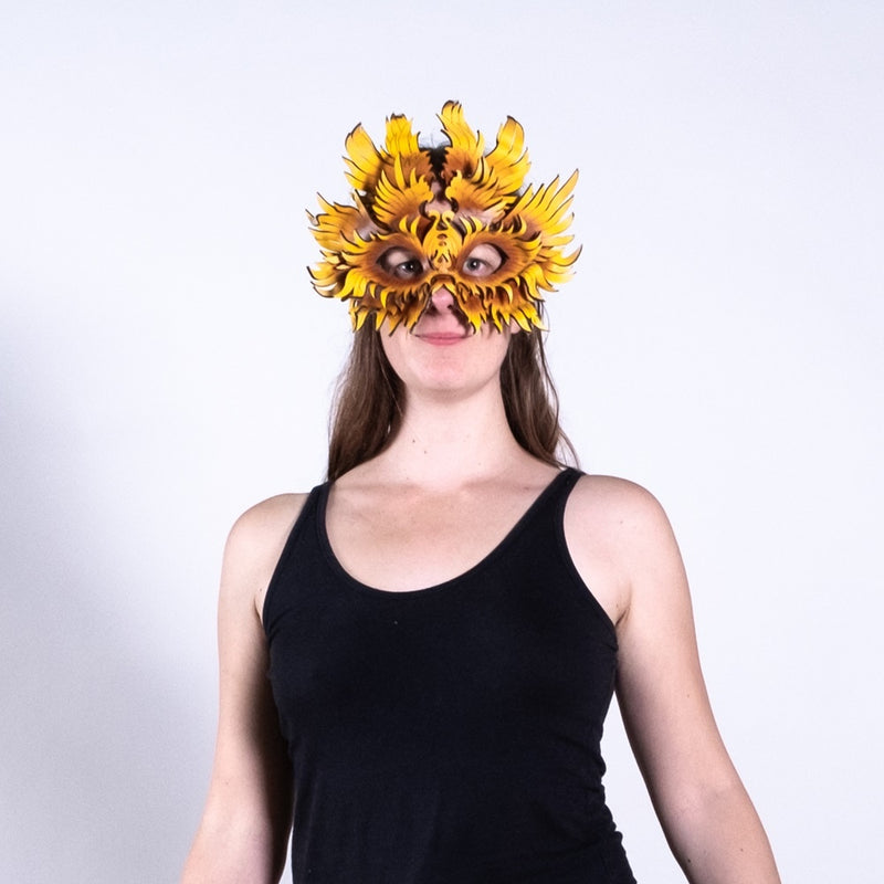 maschera uccello in pelle 