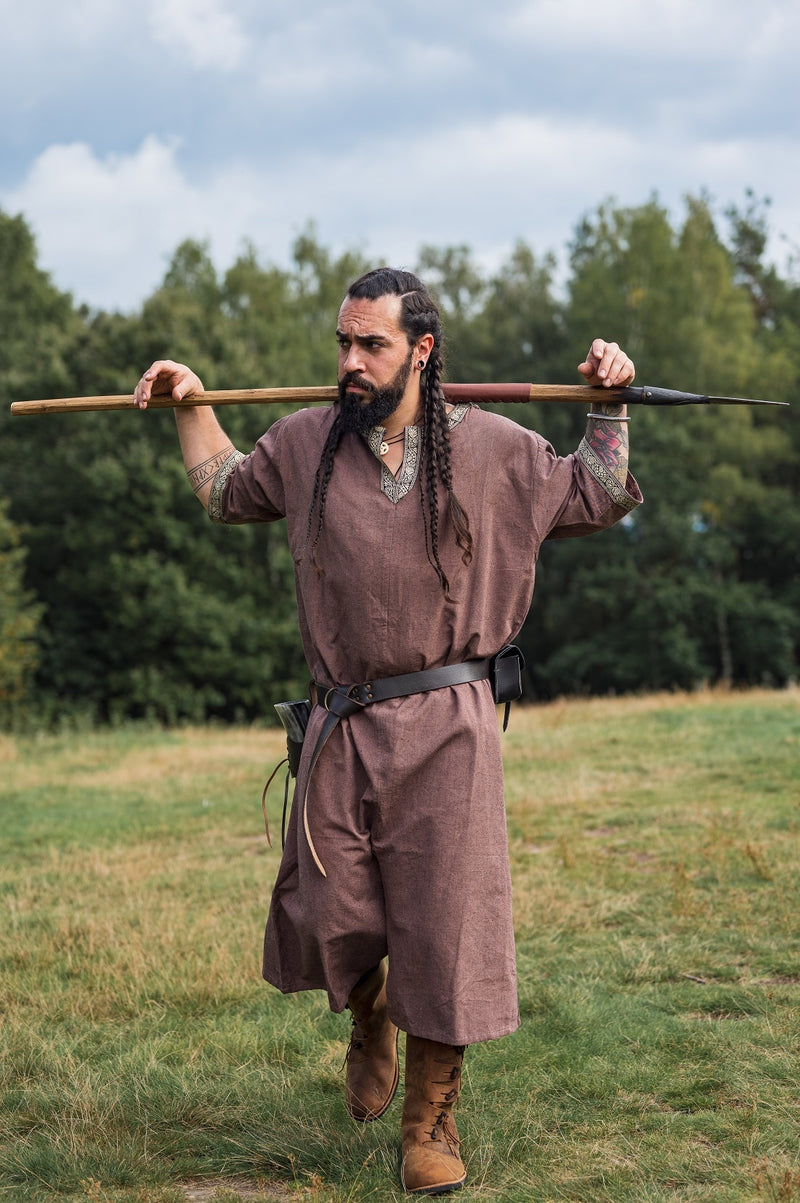 Keltische tuniek, korte mouwen, lichtbruin