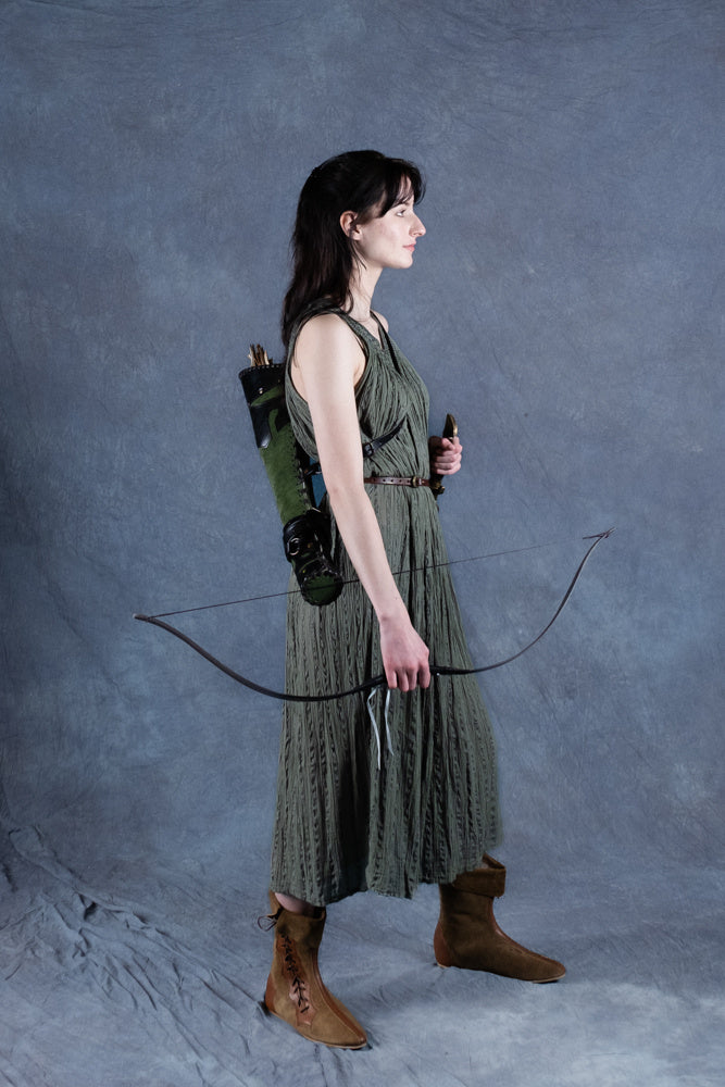 Godinnen Jurk Hera, natuurgroen