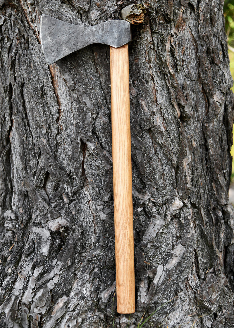 Vikingbijl, handgesmeed staal, type A, semi-scherp