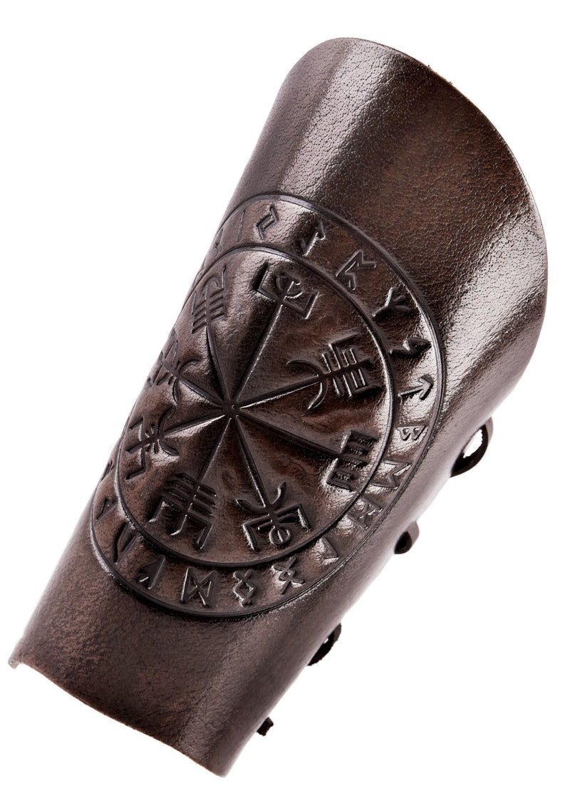 Vegvisir brazaletes de cuero, avambrazos 
