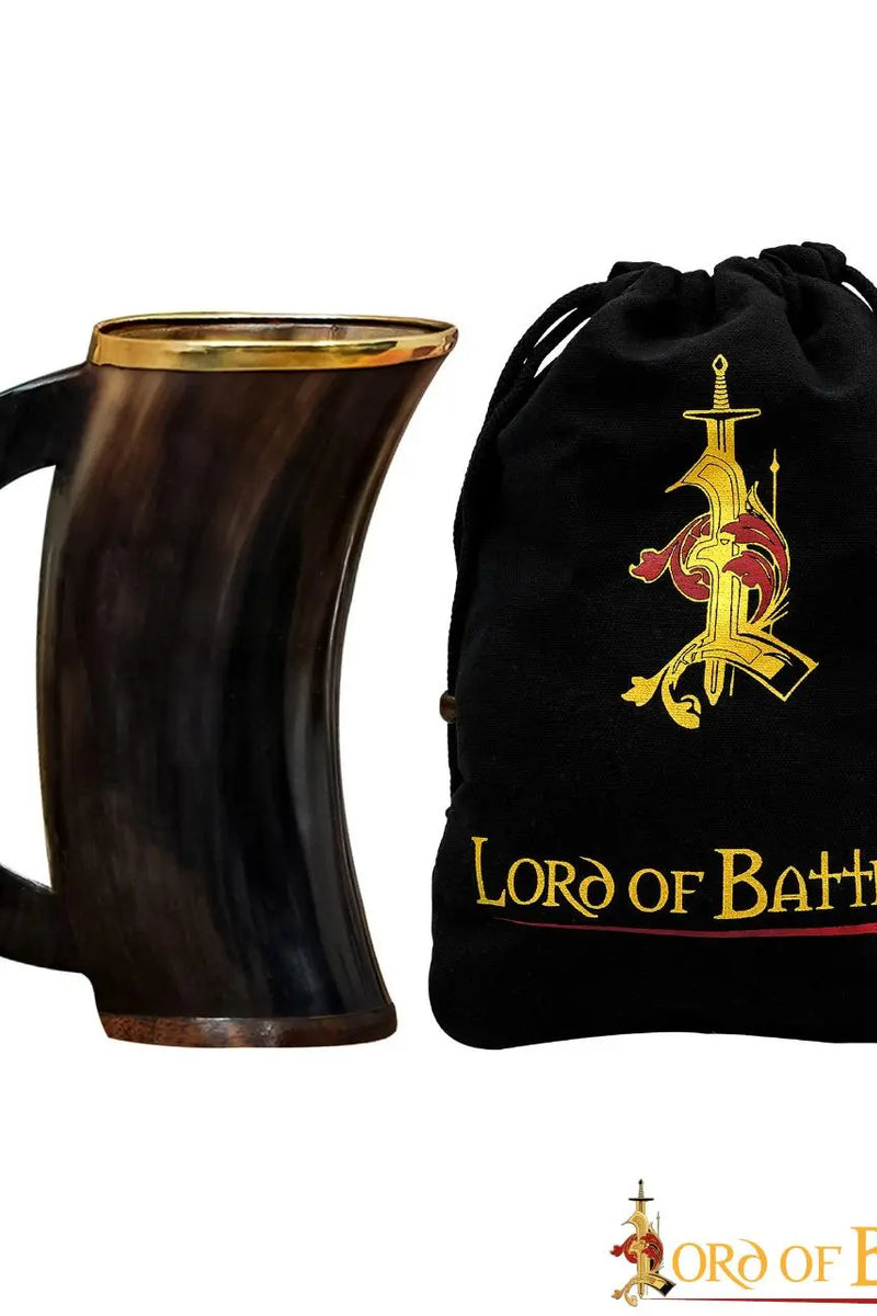 Luxe Viking mok met messing rand