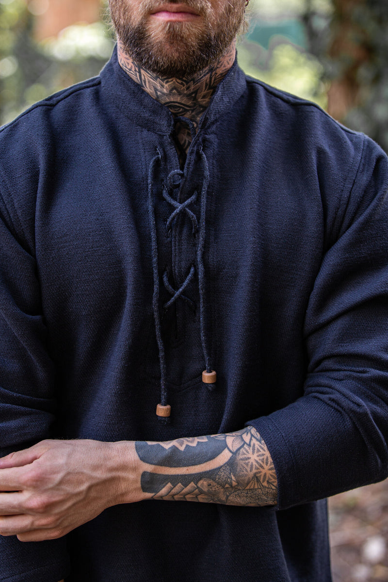 Chemise en coton épais, noir 