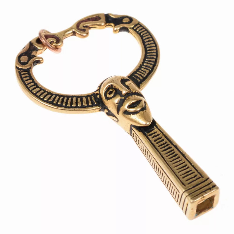 Viking amulet gehoornde Odin, brons