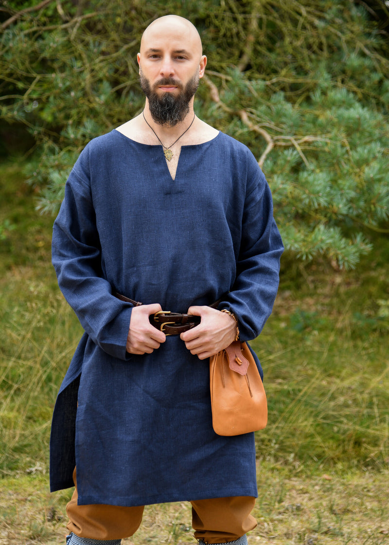 Middeleeuwse linnen tuniek, blauw