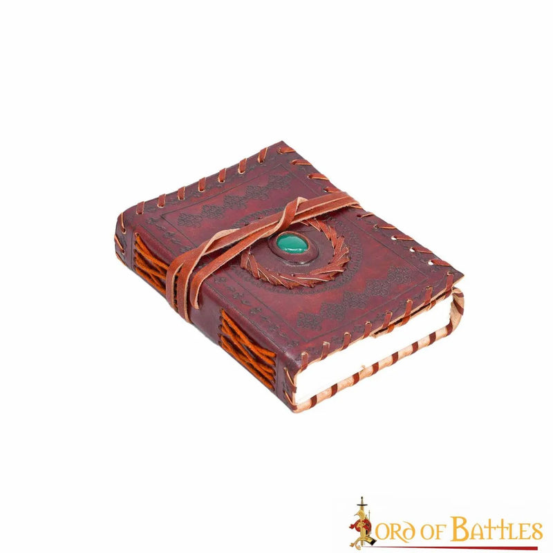 Leather book with stone