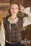 Julienne leren lijfje - bruin