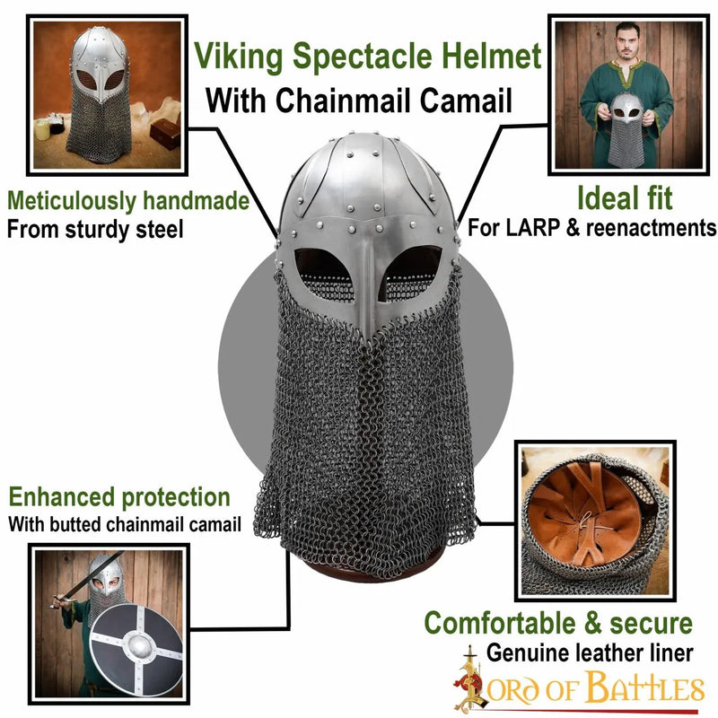 Viking helm Haakon met maliën, 1.6 mm