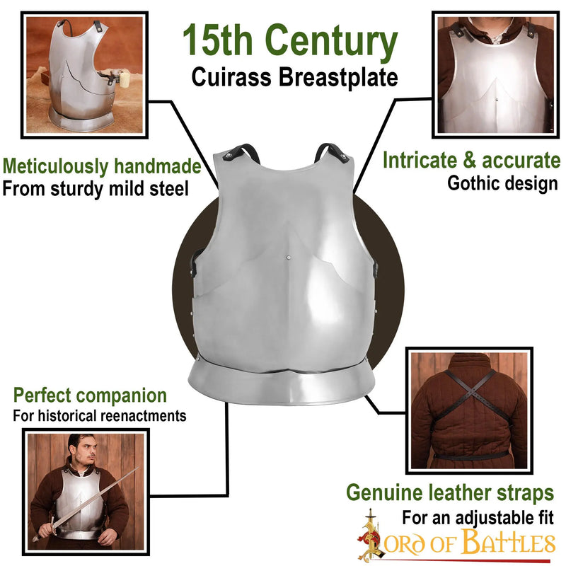 15e eeuwse borstkuras, zwart, 1.6 mm