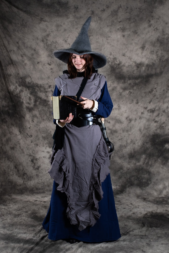 Heksenhoed, grijs, wolvilt