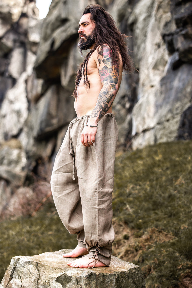 Linnen Vikingbroek Odin, grijs