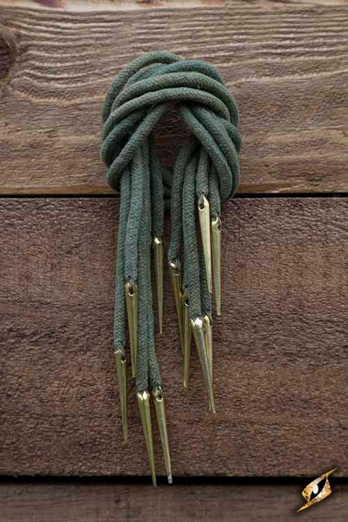 Veter met aglets, set van 6, groen