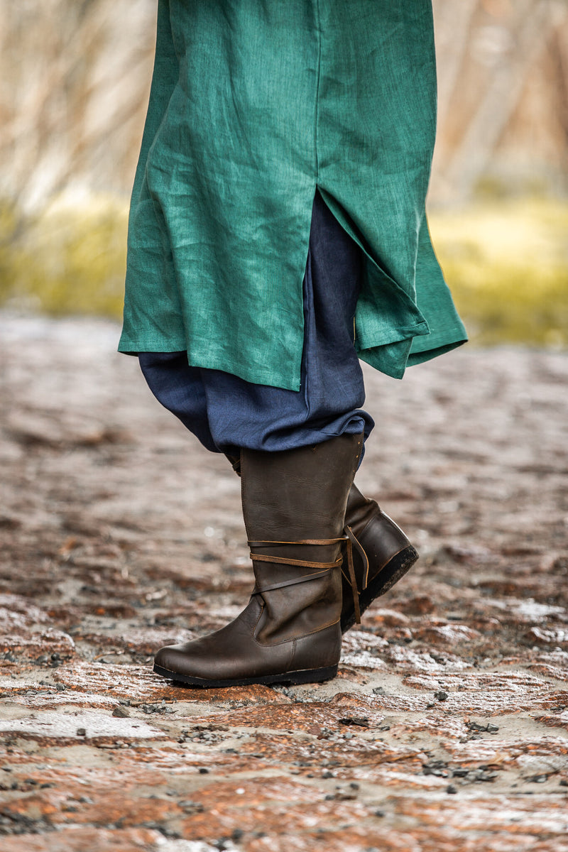 Viking tuniek Halvar linnen, groen