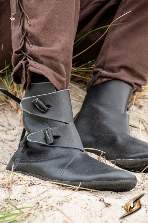 Viking schoenen Jorvik met rubber zool, zwart