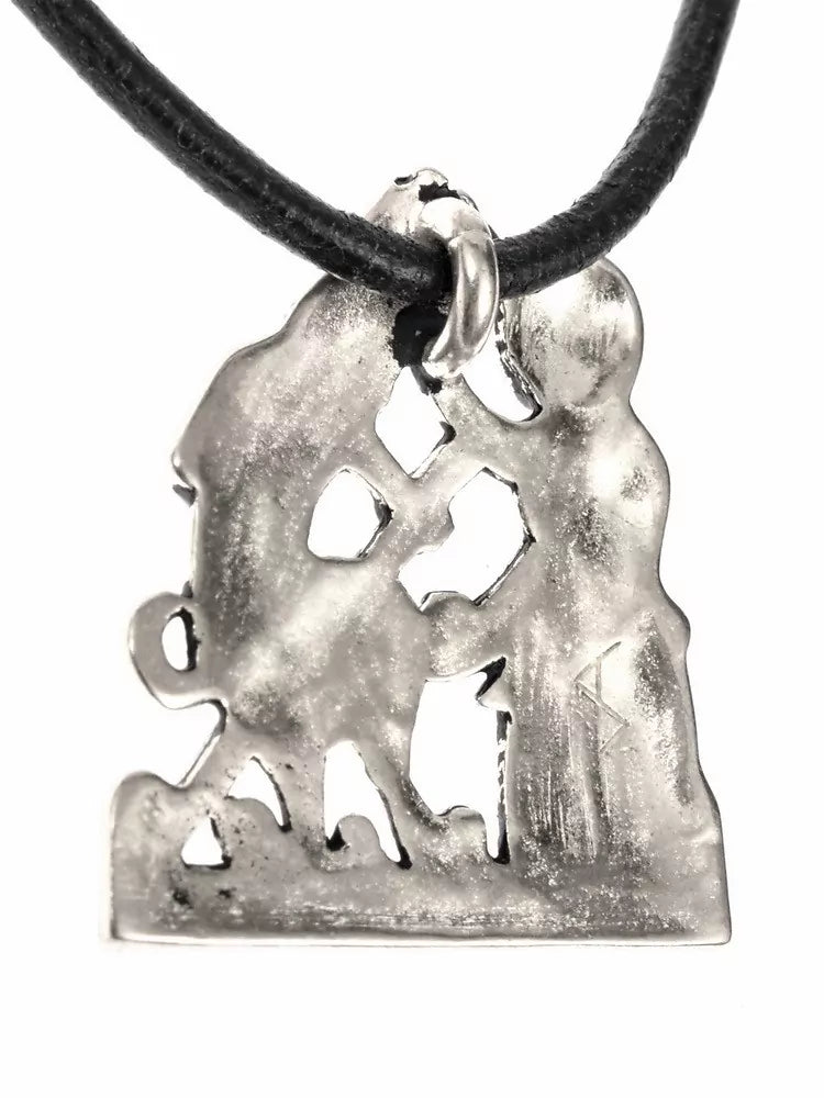 Pelgrimsbadge fallus kroning, verzilverd brons