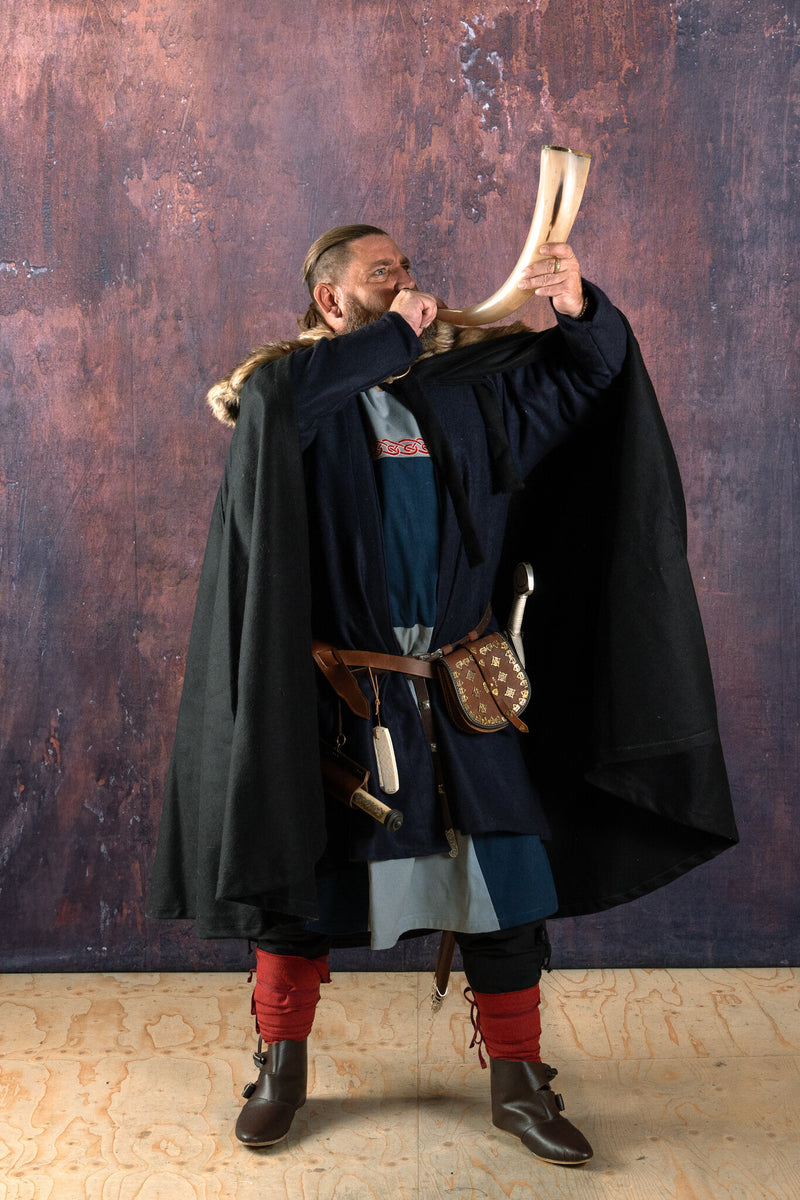 Bontmantel John, zwart, wolmix